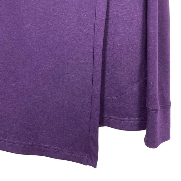 Duluth Trading | Violet Purple Wool Blend Crossover Foldaway Wrap Sweater - Picture 6 of 8